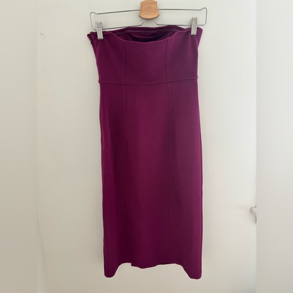 Anthropologie Merlot Ribbed Cutout Strapless Dress - Picture 8 of 9